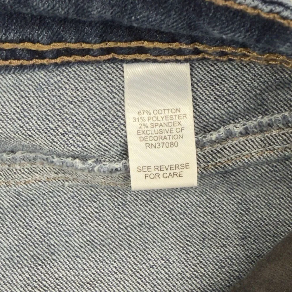 Cato High Rise Jeans Lace up Hem Women's 10 Petite (30x27 Fit) Dark Blue Denim - Picture 7 of 15